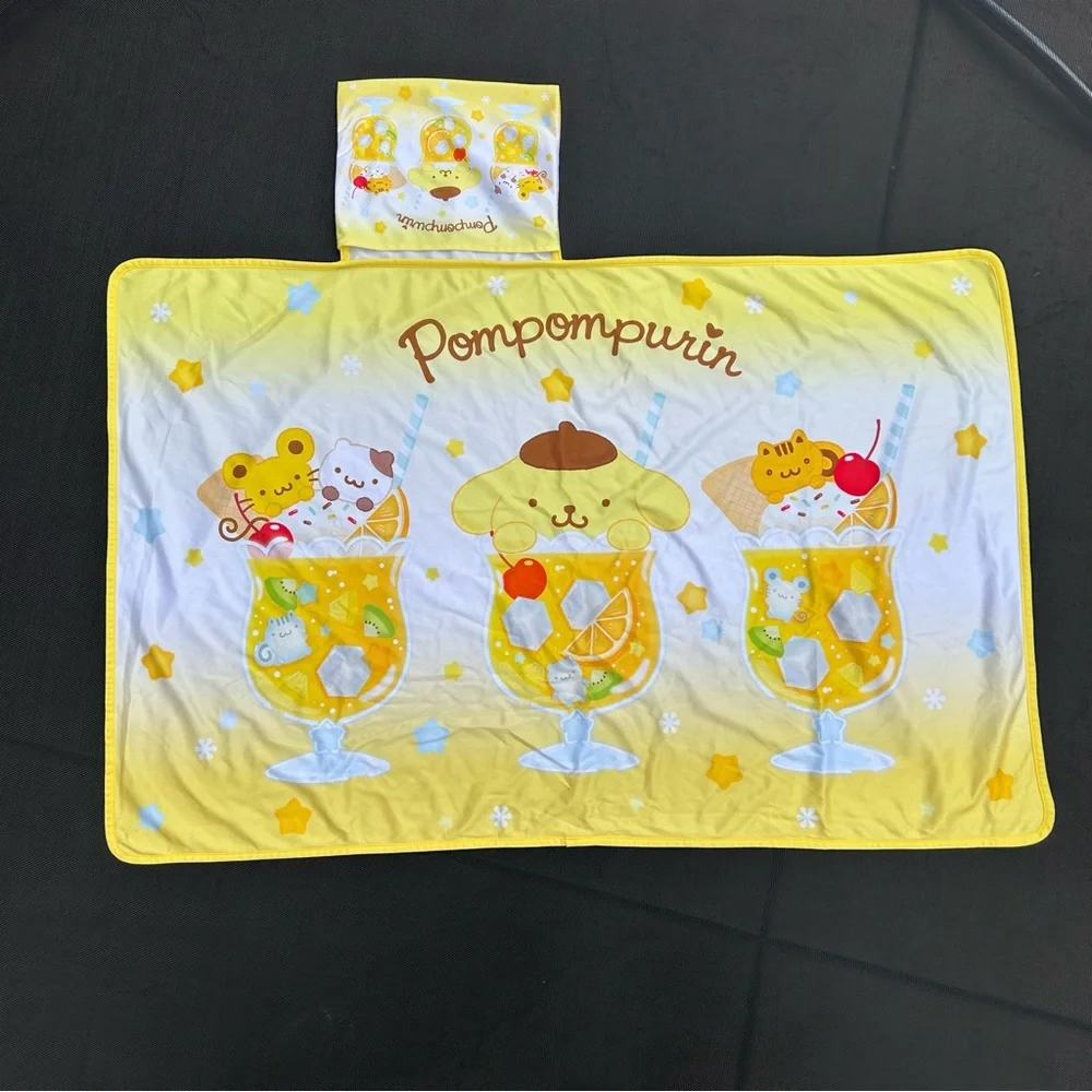 Pompompurin Lap Blanket Soda Float Series Kawaii Sanrio Character Summer Blanket